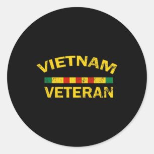 U.s Army Vietnam Veteran Vintage Usa Soldier Vietn Classic Round Sticker