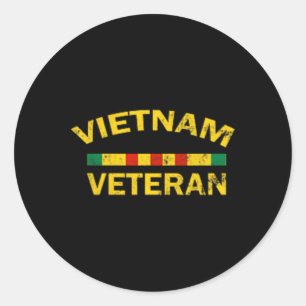 U.s Army Vietnam Veteran Vintage Usa Soldier Vietn Classic Round Sticker