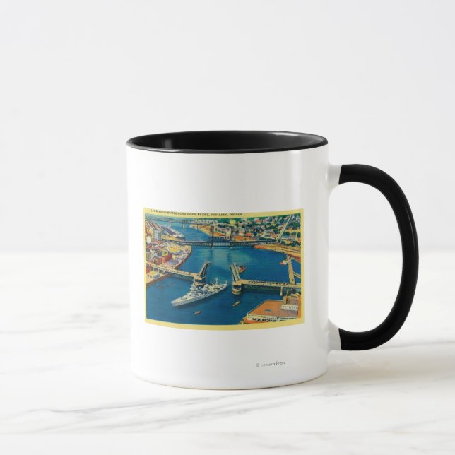U.S. Battleship passing through Portland Mug (Right)
