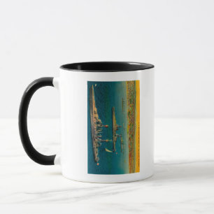 U.S. Battleships Anchored at Long Beach Mug