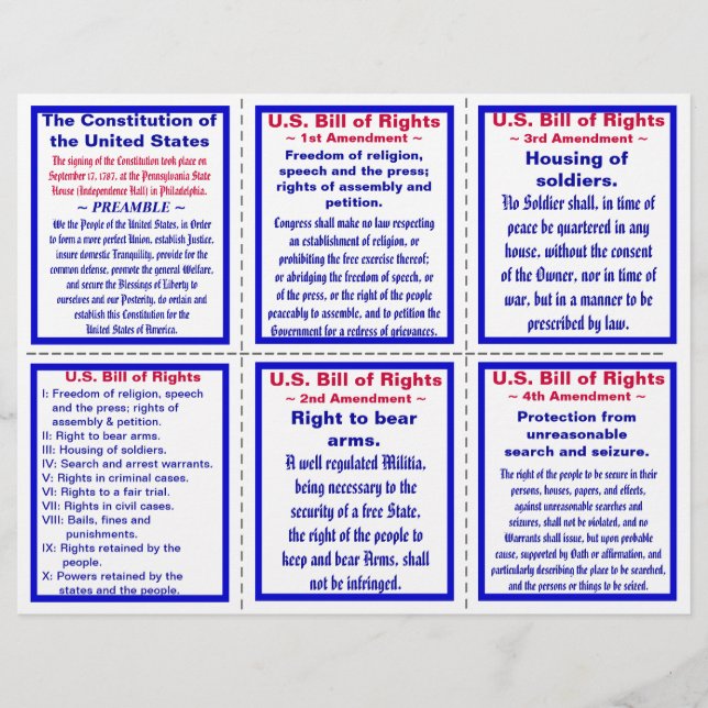 U.S. Bill of Rights Pocket Pamphlet (25ct) Flyer (Front)