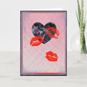 U.S. Blue Camo Valentine Hearts Valentine's Day Holiday Card