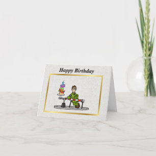 U.S. Border Patrol Agent At Barrier Birthday Card
