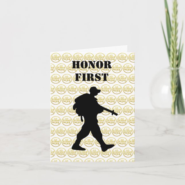 U.S. Border Patrol Day Silhouette Greeting Card (Front)