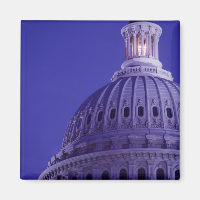 U.S Capitol at dusk with light in dome on Magnet (Front)