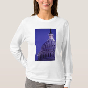 U.S Capitol at dusk with light in dome on T-Shirt