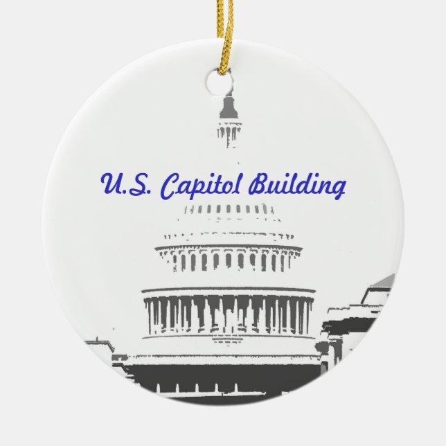 U.S. Capitol Dome, Washington D.C. Ceramic Tree Decoration (Front)