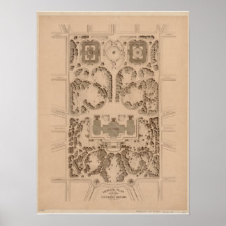 U.S. Capitol Grounds Architectural Plans (1874) Poster