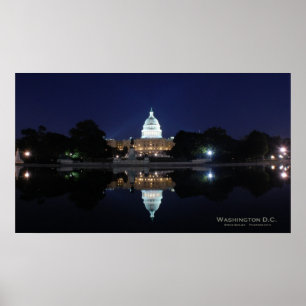 U.S. Capitol - Night Poster