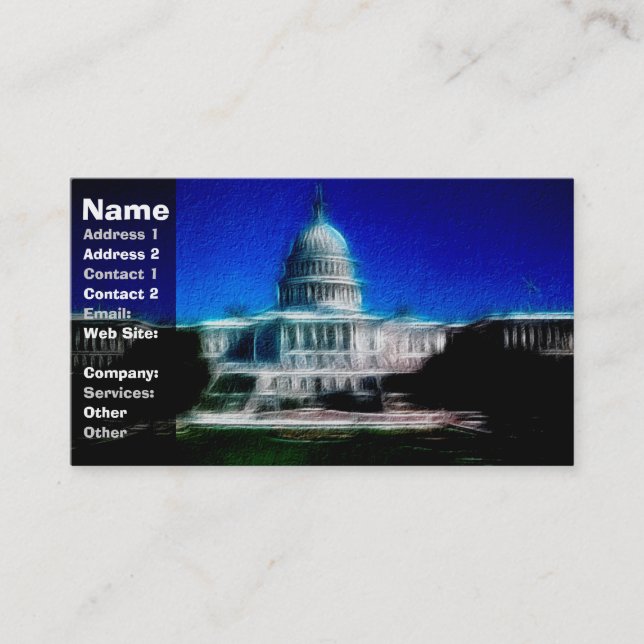 U.S. Capitol Washington DC Business Card (Front)