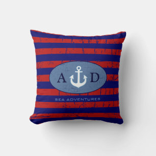 U.S. color striped personalized nautical decor Cushion