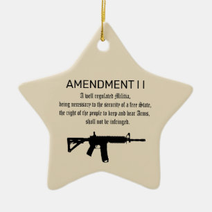 U S Constiution  Right To Bear Arms  2nd Amendment Ceramic Tree Decoration