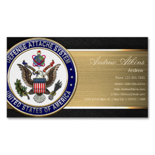 U.S. Defence Attaché System (DAS) Emblem [3D] Magnetic Business Card