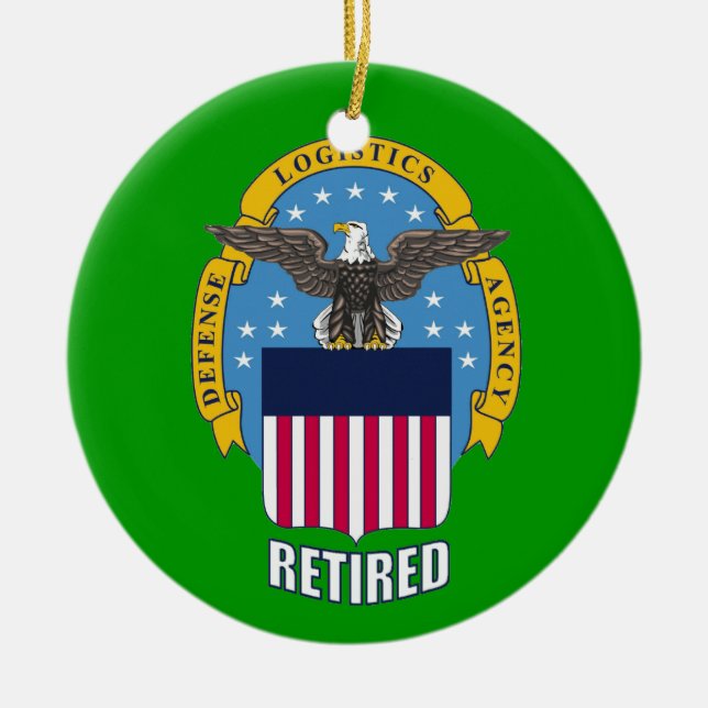 U.S. Defence Logistics Agency Retired Ceramic Tree Decoration (Front)
