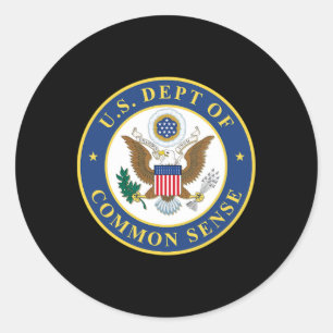 U.s. Department Of Common Sense – Funny Usa Trump Classic Round Sticker