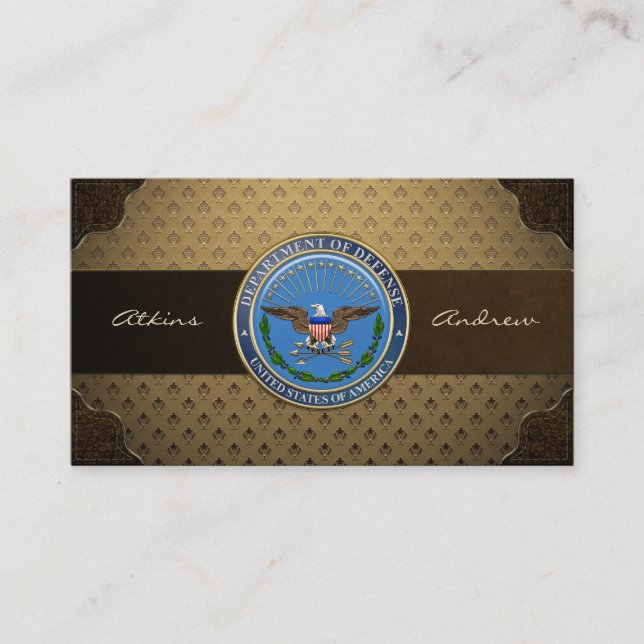 U.S. Department of Defence (DOD) Emblem [3D] Business Card (Front)