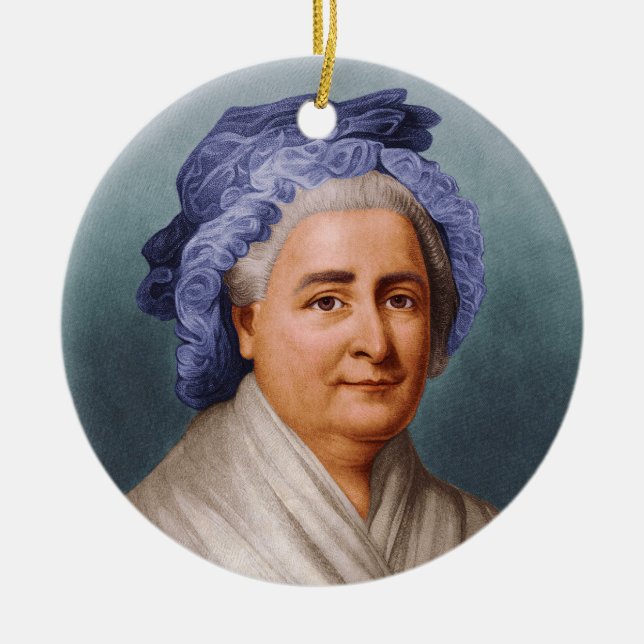 U.S. First Lady Martha Dandridge Custis Washington Ceramic Tree Decoration (Front)