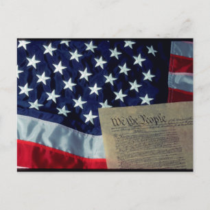 U.S. Flag and Constitution Postcard
