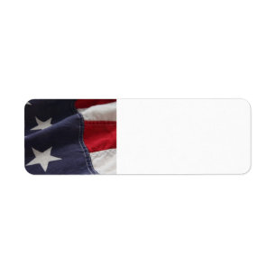 U.S. flag close up label