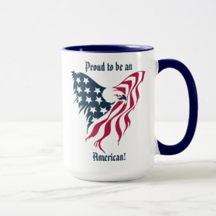 "U.S. Flag Eagle" Customisable Coffee/Tea Mug