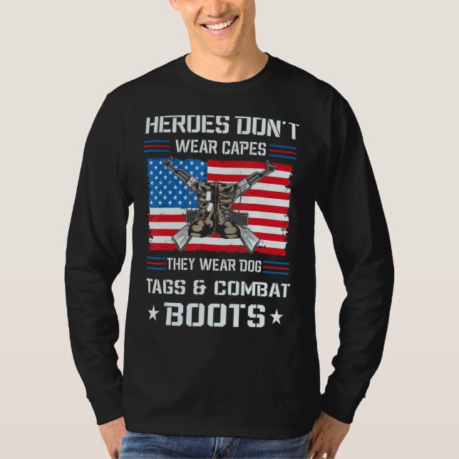 U S Flag Veteran T-Shirt (Front)