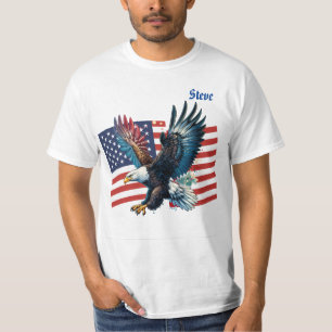 U.S. Flag with American Eagle Men's  T-Shirt