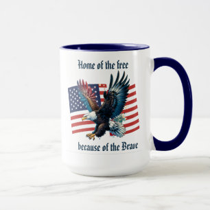"U.S. Flag with Eagle" Customisable Mug