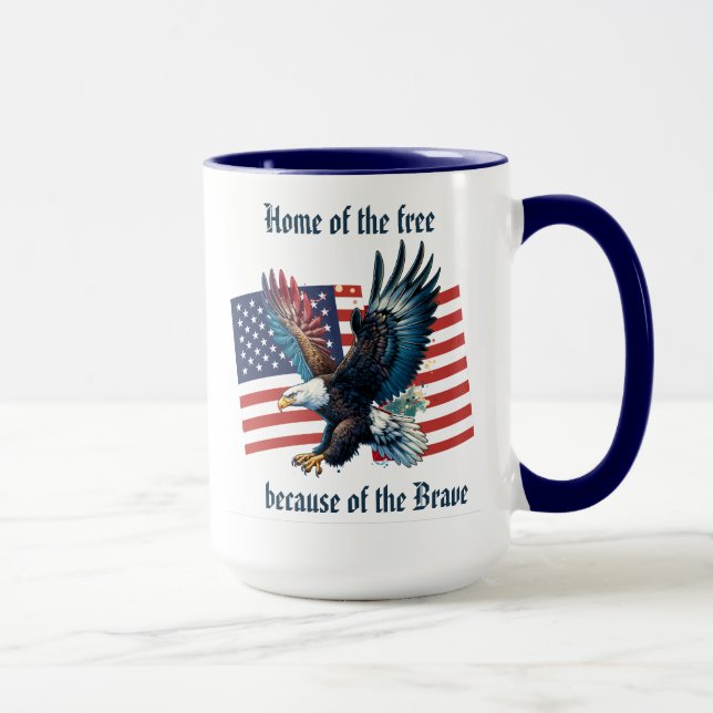 "U.S. Flag with Eagle" Customisable  Mug (Right)