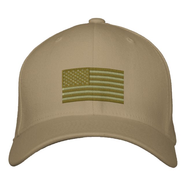 U.S. Flag - Woodland Embroidered Hat (Front)