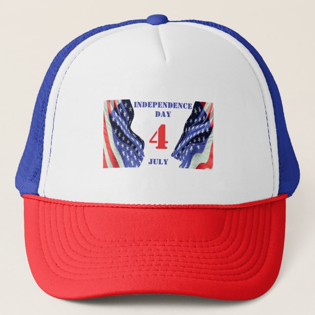 U.S flags for Independence Day, 4th of July  Trucker Hat (Front)