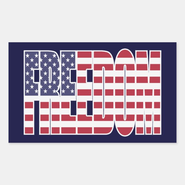U.S. Freedom Flag Rectangular Sticker (Front)