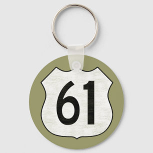 U.S. Highway 61 Route Sign Key Ring
