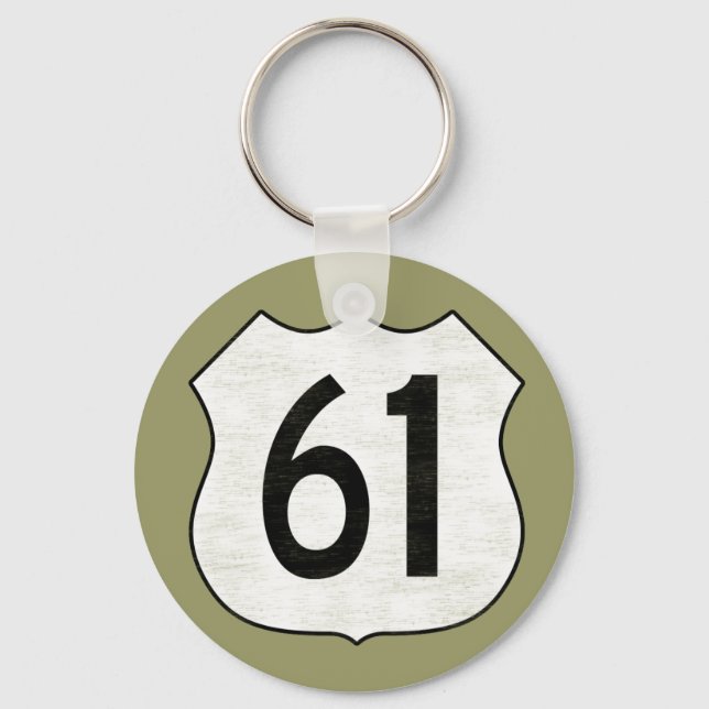 U.S. Highway 61 Route Sign Key Ring (Front)