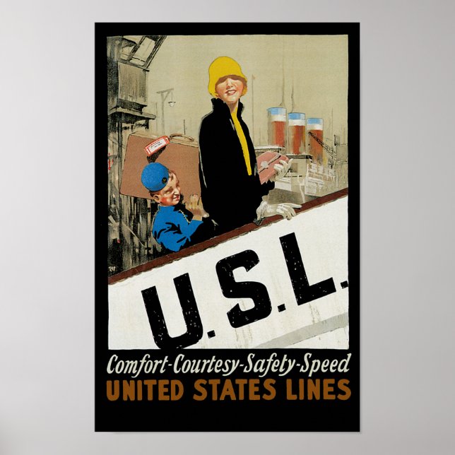 U.S.L. ~ Comfort, Courtesy, Safety, Speed Poster (Front)