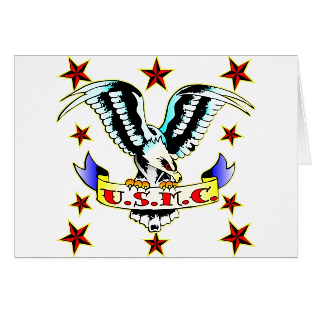 U.S.M.C. Old School Eagle Tattoo 2 (Front Horizontal)
