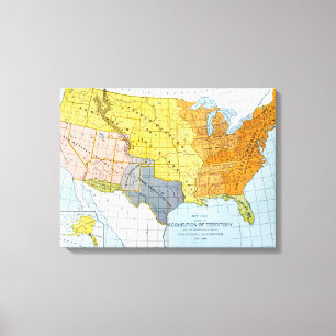U.S. MAP, 1776-1884 CANVAS PRINT
