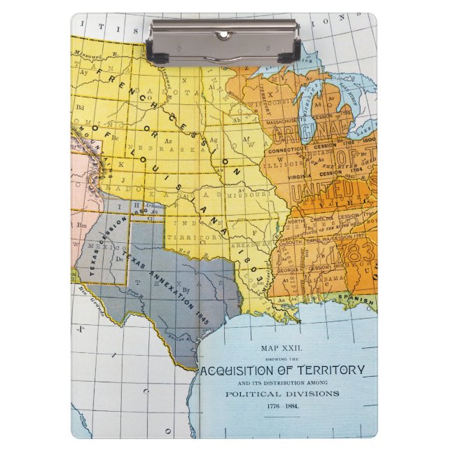 U.S. MAP, 1776-1884 CLIPBOARD (Front)