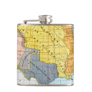 U.S. MAP, 1776-1884 HIP FLASK