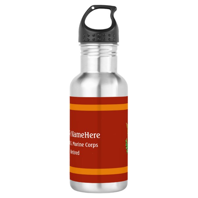 U.S. Marine Corps Defence emblem personalise 532 Ml Water Bottle (Front)