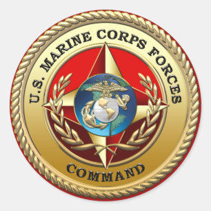 U.S. Marine Corps Forces Command (MARFORCOM) [3D] Classic Round Sticker