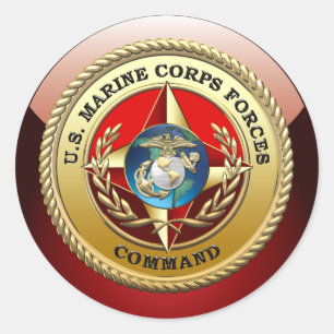 U.S. Marine Corps Forces Command (MARFORCOM) [3D] Classic Round Sticker
