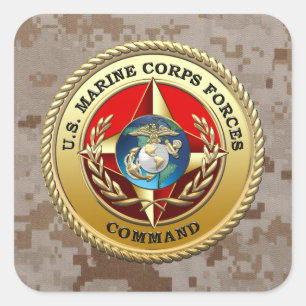 U.S. Marine Corps Forces Command (MARFORCOM) [3D] Square Sticker