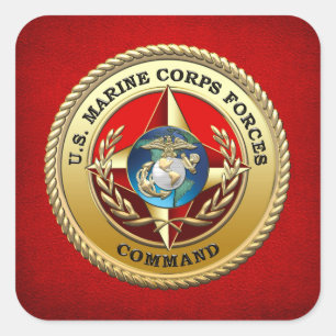 U.S. Marine Corps Forces Command (MARFORCOM) [3D] Square Sticker