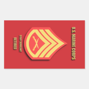 U.S. Marine Corps Staff Sergeant Rectangular Sticker