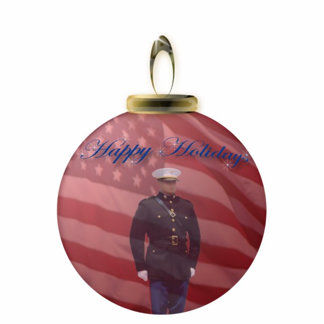 U.S. Marine Ornament Photo Sculpture Decoration (Front)