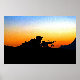 U.S. Marine Provides Security Operation Backstop Poster