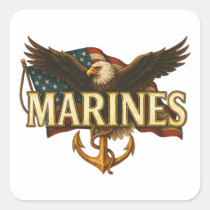 U.S. Marine Square Sticker
