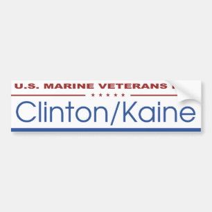 U.S. Marine Veterans for Clinton/Kaine Sticker