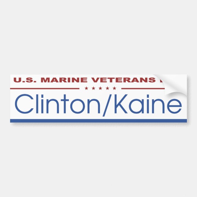U.S. Marine Veterans for Clinton/Kaine Sticker (Front)