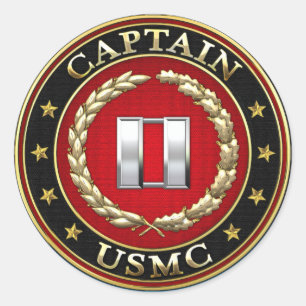 U.S. Marines: Captain (USMC Capt) [3D] Classic Round Sticker